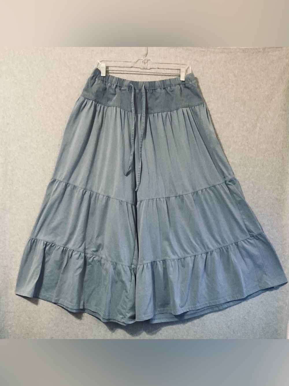 bohme Women's Tiered wide-leg  flowy pants — Slate Blue Sz L